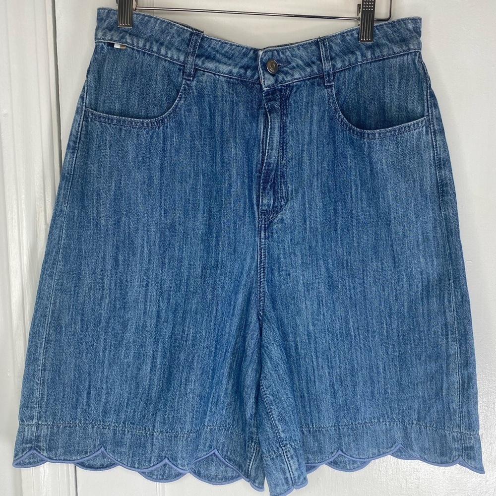 Boss NWT Classic Blue Jean Scalloped Shorts